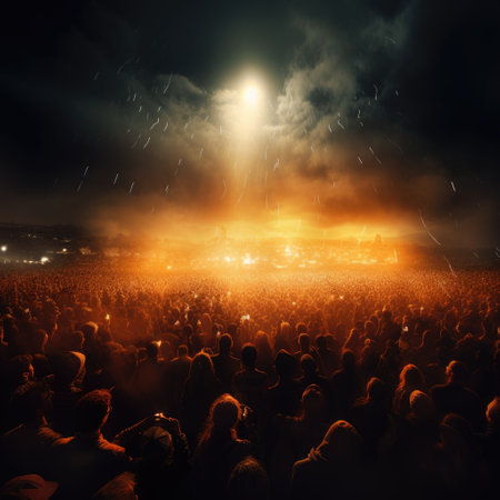 a crowd of people at a concertの素材