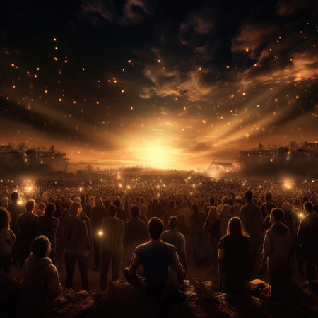 a crowd of people at a concertの素材