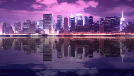 manhattan city of luminous reflectionsの素材