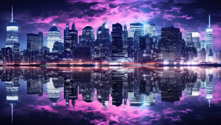 manhattan city of luminous reflectionsの素材