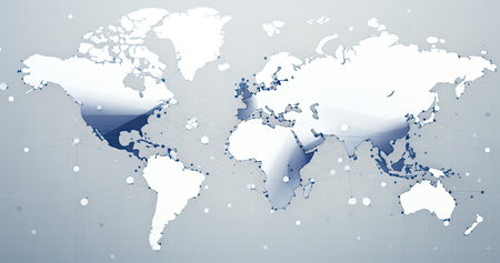 image showing a world map in dotsの素材