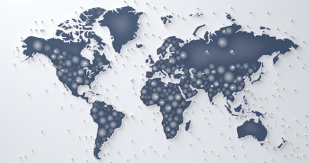 image showing a world map in dotsの素材