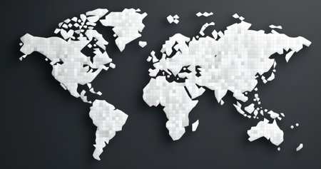 image showing a world map in dotsの素材