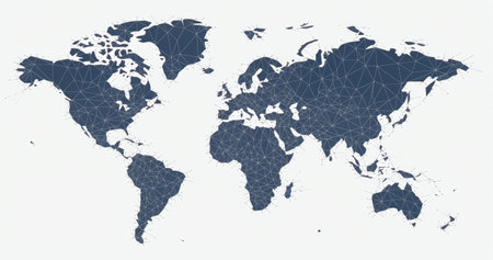 image showing a world map in dotsの素材