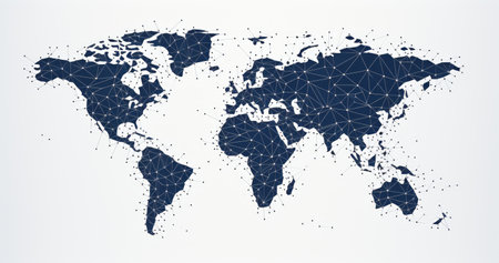 image showing a world map in dotsの素材