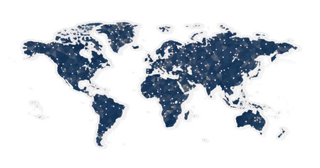 image showing a world map in dotsの素材