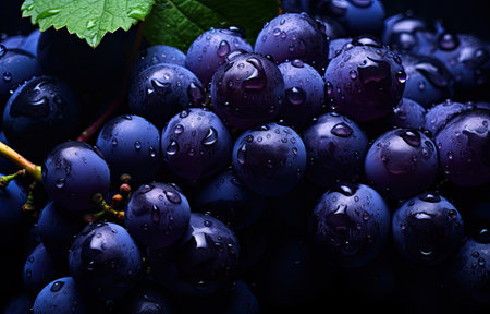 the large variety of dark purple grapesの素材