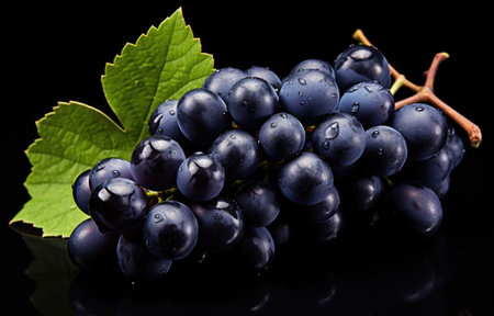 the large variety of dark purple grapesの素材