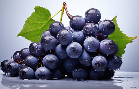 the large variety of dark purple grapesの素材