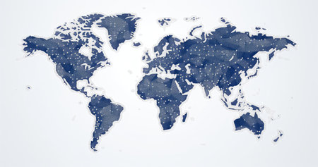 image showing a world map in dotsの素材
