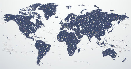 image showing a world map in dotsの素材