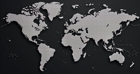 image showing a world map in dotsの素材