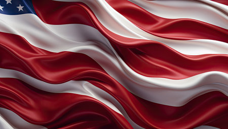 us american flag waving in windの素材