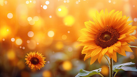 sunflower near a yellow fieldの素材