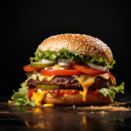 hamburger on a white backgroundの素材
