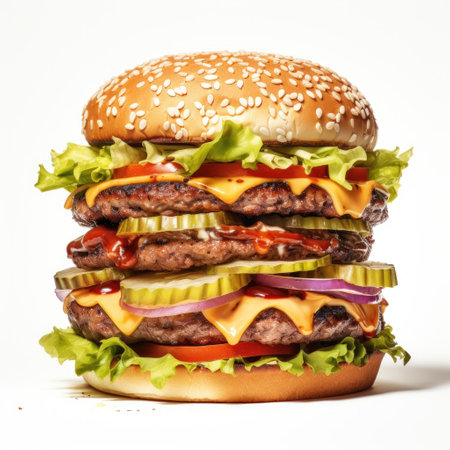 hamburger on a white backgroundの素材