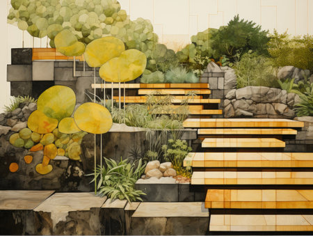 decorative backyard yard landscapingの素材