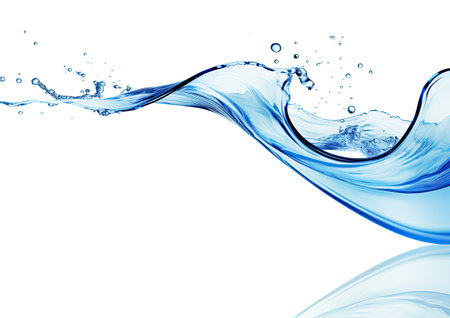 blue water splash on a white backgroundの素材