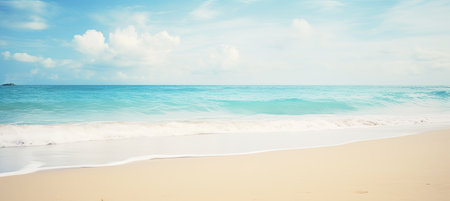 a white sandy beach and seaの素材