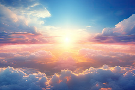 sunbeams illuminating clouds sunの素材