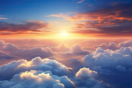sunbeams illuminating clouds sunの素材