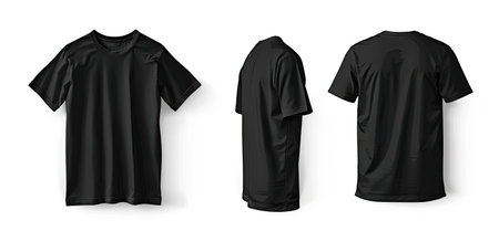 Black Tshirt with Grey Collar and Sleeve, Dress Neck Active shirt Designの素材