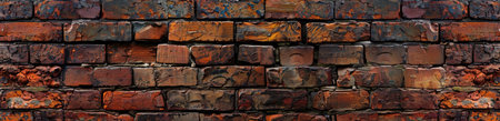 Blurry image of brick wall in Wood Art, displaying intricate brickwork patternの素材