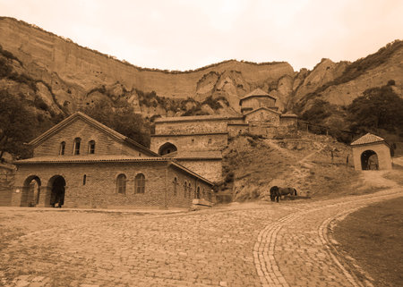 Shiomgwime Monastery Common Full View with Sepia Tone Effect