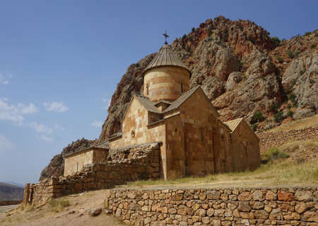 Noravank Monastery Church Back View in Summer with Blue Skyの写真素材