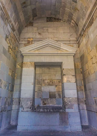 Ancient Garni Temple Altar Mysterious Interior Viewのeditorial素材