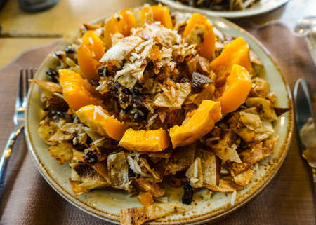 Armenian Traditional Unique Ghapama Dish Opened for a Feast Mealの写真素材