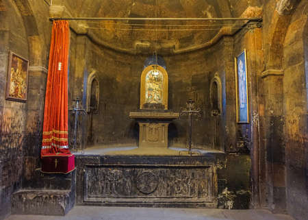 Khor Virap Monastery Main Church Altar with Icon of an Saintのeditorial素材
