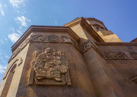 Yerevan Kathoghike Church Holy Mother of God Carvingの写真素材