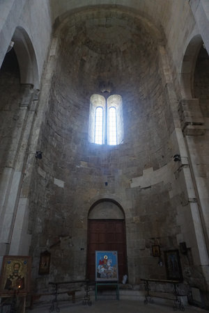 Kutaisi Bagrati Cathedral Interior View with Icons and Windows