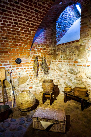 Mir Castle Complex Cellar Straw Jars Chest and Artefacts