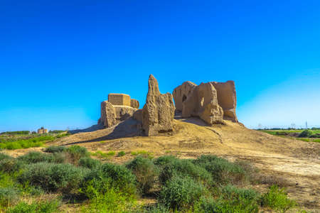 Mary Turkmenistan Little Kyz Qala Fortress at Sunsetの写真素材