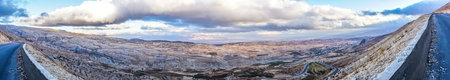 Lebanon Mountains Bekaa Valley Road with Breathtaking Blue Sky Background