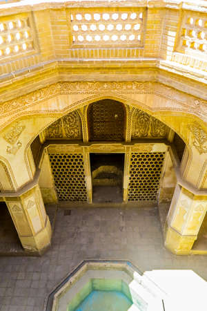 Kashan Boroujerd Historical House Courtyard Facade Carvingsのeditorial素材