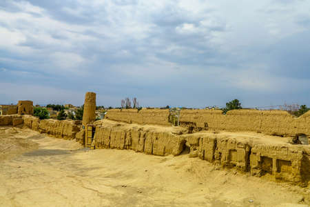 Kashan Ghaleh Jalali Fortress Clay Bricks Walls View Pointのeditorial素材