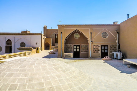 Kashan Traditional Interior Architecture Roof with Room Doorsの写真素材