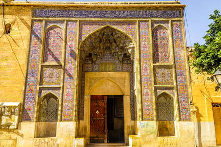 Shiraz Nasir Al-Mulk Pink Mosque Main Gate Entranceの写真素材