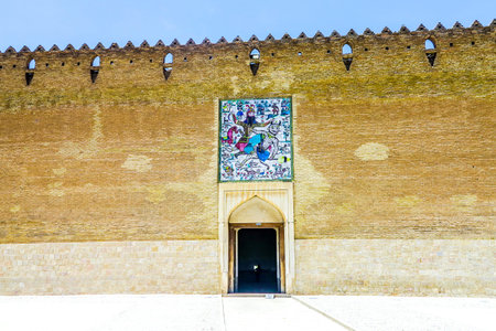 Shiraz Karim Khan Arg Castle Exterior Entrance Door Image made of Tiles