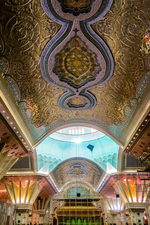 Tehran Harame Motahar Ziyarat Imam Ruhollah Khomeini Shrine Mausoleum Interior Golden Ornamental...