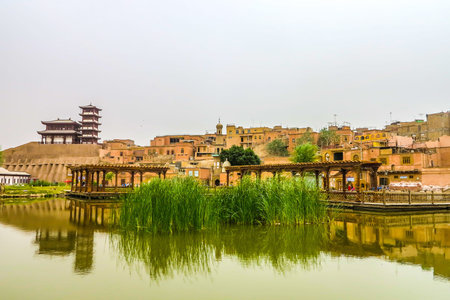 Kashgar Old Town External Wall Public Park Pagoda Pavilion Pond View Point