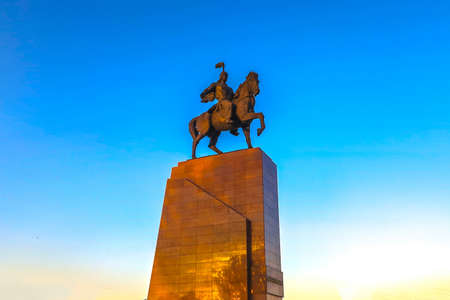Bishkek Ala Too Square Kyrgyz Hero Manas Statue View Pointのeditorial素材