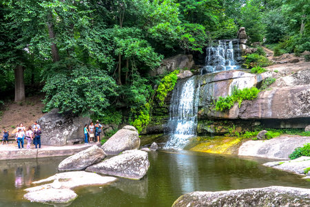 Uman Arboretum Sofiyivka National Park English Landscape Garden Lake Waterfallの写真素材