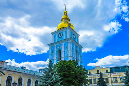 Kiev Saint Michael's Golden Domed Monastery Bell Tower Back Viewの写真素材
