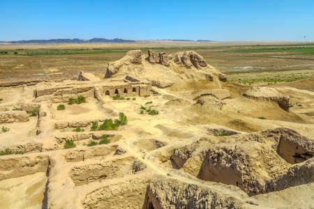 Karakalpakstan Toprak Kala Fortress Ruins Landscape Breathtaking Picturesque Viewpointの写真素材