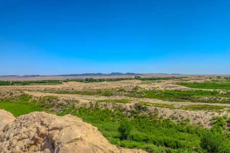 Karakalpakstan Kyzyl Kala Fortress Ruins Landscape Breathtaking Picturesque Viewpointの写真素材