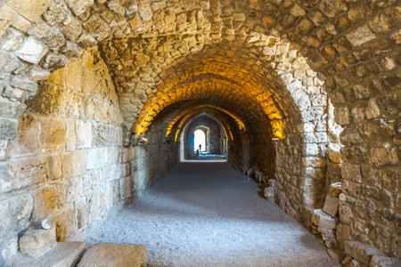 Byblos Crusaders Citadel Main Passage Tunnel Viewの写真素材
